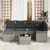 Image de Vidaxl Ensemble De CanapÃ©s De Jardin 7 PiÃ¨ces Avec Coussins Gris Poly Rattan