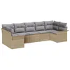 Image de Vidaxl CanapÃ©s De Jardin 7 PiÃ¨ces Avec Coussins Beige Poly Rotin