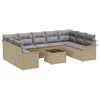 Image de Vidaxl Ensemble De CanapÃ©s De Jardin 10 PiÃ¨ces Avec Coussins Noir Poly Rattan