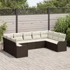 Image de Ensemble De CanapÃ© De Jardin De 9 PiÃ¨ces Vidaxl Avec Coussins Marron Rattan Poly, CanapÃ© De Jardin 2 Places Vidaxl Avec Coussins Marron Rattan Poly