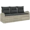 Image de Vidaxl Ensemble De CanapÃ© De Jardin 3 PiÃ¨ces Avec Coussins Gris Clair En Poly Rotin