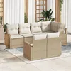 Image de Vidaxl Ensemble De CanapÃ©s De Jardin De 7 PiÃ¨ces Avec Coussins Beige En Poly Rotin