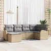 Image de Vidaxl Ensemble De CanapÃ©s De Jardin 6 PiÃ¨ces Avec Coussins En Poly Rotin Beige