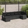 Image de Vidaxl Ensemble De CanapÃ©s De Jardin 7 PiÃ¨ces Noir Rotin SynthÃ©tique