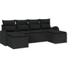 Image de Vidaxl Ensemble De CanapÃ© De Jardin 6 PiÃ¨ces Avec Coussins En Poly Rattan Noir