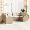 Image de Vidaxl Ensemble De CanapÃ© De Jardin 6 PiÃ¨ces Avec Coussins Beige Rattan Poly