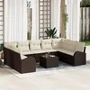 Image de Vidaxl Ensemble De CanapÃ©s De Jardin De 9 PiÃ¨ces Avec Coussins Gris En Rattan Poly