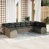 Image de Vidaxl Ensemble De CanapÃ©s De Jardin 10 PiÃ¨ces Avec Coussins Gris Poly Rattan