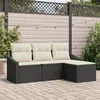 Image de Vidaxl Ensemble De CanapÃ© De Jardin 4 PiÃ¨ces Avec Coussins Noir Rattan Poly