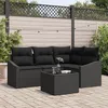 Image de vidaXL Ensemble de 5 CanapÃ©s de Jardin avec Coussins Beige en Poly Rattan
