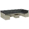 Image de Vidaxl Ensemble De CanapÃ© De Jardin 11 PiÃ¨ces Avec Coussins Gris Poly Rattan