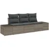 Image de Vidaxl Ensemble De CanapÃ© De Jardin De 3 PiÃ¨ces Avec Coussins Gris En Rattan SynthÃ©tique