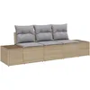 Image de Vidaxl Ensemble De CanapÃ©s De Jardin 3 PiÃ¨ces Avec Coussins Beige Rotin Poly