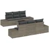 Image de Vidaxl Ensemble De CanapÃ© De Jardin De 7 PiÃ¨ces Avec Coussins Gris Poly Rattan