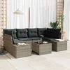 Image de vidaXL Ensemble de sofa de jardin de 7 piÃ¨ces avec coussins gris en poly rotin