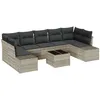 Image de Vidaxl Set De CanapÃ© De Jardin 8 PiÃ¨ces Avec Coussins Gris Clair Poly Rattan