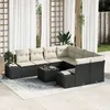 Image de Vidaxl Ensemble De CanapÃ© De Jardin 9 PiÃ¨ces Avec Coussins Noir Poly Rattan