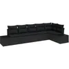 Image de Vidaxl Ensemble De CanapÃ© De Jardin 6 PiÃ¨ces Avec Coussins Noir Poly Rattan