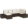Image de Vidaxl Ensemble De CanapÃ© De Jardin De 6 PiÃ¨ces Avec Coussins En Poly Rattan Marron