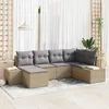 Image de Set De CanapÃ© De Jardin Vidaxl Ensemble De 6 Beige Et Gris
