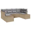 Image de Vidaxl Ensemble De CanapÃ©s De Jardin 6 PiÃ¨ces Avec Coussins Beige Poly Rattan