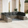 Image de Vidaxl CanapÃ© De Jardin Set De 9 Gris Rotin CanapÃ© De Jardin