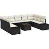 Image de Vidaxl Ensemble De CanapÃ© De Jardin 9 PiÃ¨ces Avec Coussins Poly Rattan Marron