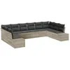 Image de Vidaxl Set De CanapÃ©s De Jardin 10 PiÃ¨ces Avec Coussins Gris Clair Rattan