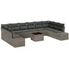 Image de Vidaxl Ensemble De CanapÃ© De Jardin De 10 PiÃ¨ces Avec Coussins Noir Poly Rattan