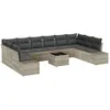 Image de Vidaxl Ensemble De CanapÃ© De Jardin De 11 PiÃ¨ces Avec Coussins Gris Rattan