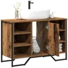 Image de Vidaxl Meuble Lavabo Bois Ancien 91x35x60 Cm En Bois D'ingÃ©nierie