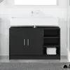 Image de vidaXL Cabinet de Lavabo ChÃªne Noir 90x29x55 cm Bois d'IngÃ©nierie