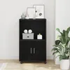 Image de Cabinet roulant vidaXL ChÃªne noir 55x40x91 cm Bois d'ingÃ©nierie