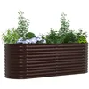 Image de Bac de jardin surÃ©levÃ© vidaXL marron 240x80x81 cm en acier galvanisÃ©