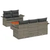Image de Vidaxl Ensemble De CanapÃ© De Jardin 6 PiÃ¨ces Avec Coussins Gris En Poly Rotin En Acacia