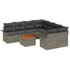 Image de Vidaxl Set De CanapÃ© De Jardin 9 PiÃ¨ces Avec Coussins Gris Poly Rattan Acacia