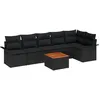 Image de Vidaxl Ensemble De CanapÃ© De Jardin De 7 PiÃ¨ces Avec Coussins Noir En Poly Rotin
