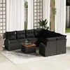 Image de Vidaxl Ensemble De CanapÃ©s De Jardin 9 PiÃ¨ces Avec Coussins Noir Rattan Poly Acacia