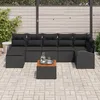 Image de Vidaxl Ensemble De CanapÃ© De Jardin De 8 PiÃ¨ces Avec Coussins Noirs En Poly Rattan