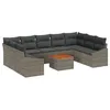 Image de Vidaxl Ensemble De CanapÃ©s De Jardin 10 PiÃ¨ces Avec Coussins Gris Poly Rattan Acacia