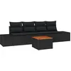 Image de Vidaxl Set De CanapÃ© De Jardin 5 PiÃ¨ces Avec Coussins Poly Rotin Noir Acacia