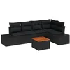 Image de Vidaxl Ensemble De CanapÃ© De Jardin De 6 PiÃ¨ces Avec Coussins En Poly Rattan Noir