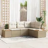 Image de Vidaxl Ensemble De CanapÃ©s De Jardin 4 PiÃ¨ces Avec Coussins Beige Poly Rotin Acacia