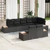 Image de Vidaxl Ensemble De CanapÃ©s De Jardin 8 PiÃ¨ces Avec Coussins Noir Polyrattan Acacia