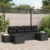 Image de Vidaxl Set De 6 PiÃ¨ces De CanapÃ© De Jardin Avec Coussins Noir Poly Rotin Acacia