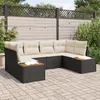 Image de Vidaxl Ensemble De CanapÃ©s De Jardin 6 PiÃ¨ces Avec Coussins Noir Poly Rattan Acacia