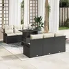 Image de Vidaxl Ensemble CanapÃ© Jardin 7 PiÃ¨ces Coussins Noir Poly Rattan