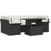 Image de vidaXL Ensemble canapÃ© jardin 7 piÃ¨ces avec coussins Noir Rattan