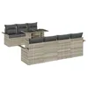 Image de Vidaxl Ensemble De CanapÃ©s De Jardin 8 PiÃ¨ces Avec Coussins Gris Clair Poly Rotin