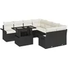 Image de vidaXL Ensemble de 9 piÃ¨ces de canapÃ© de jardin avec coussins en rattan noir poly